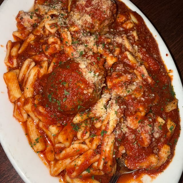 Cavatelli with Meatballs.