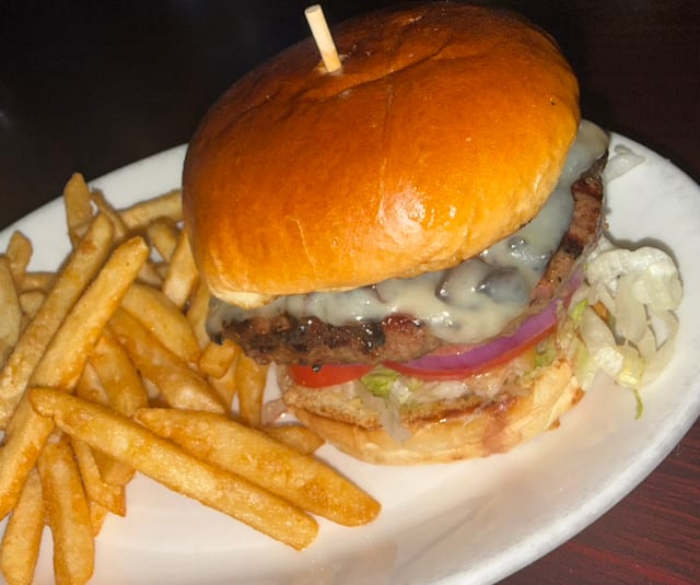 Mushroom Swiss Burger.